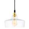 Wisząca LAMPA skandynawska LONGIS 10873105 Kaspa loftowa OPRAWA szklany ZWIS okrągły złoty przezroczysty czarny