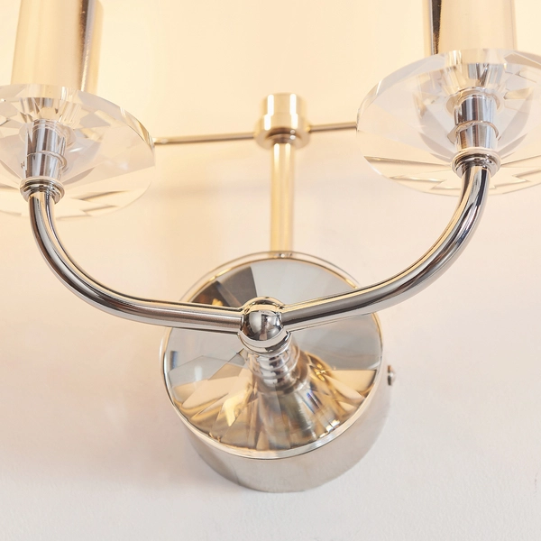 Lampa ścienna z abażurem hampton ecru nikiel Nixon OUTLET