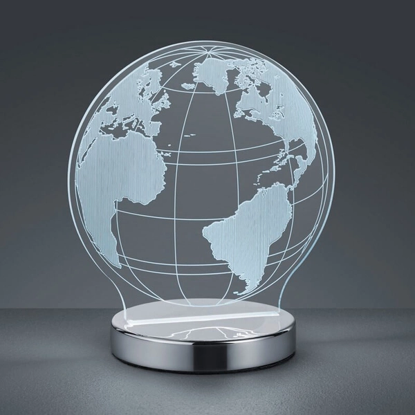 Lampka stołowa GLOBE R52481106 LED 7W 3000-6500K globus chrom przezroczysty