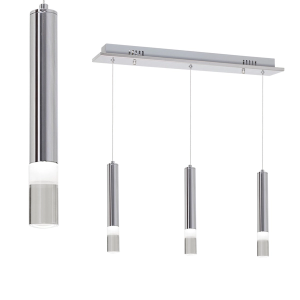 LAMPA wisząca ICE ML322 Milagro zwis OPRAWA listwa sufitowa LED 15W 4000K tuby sople chrom