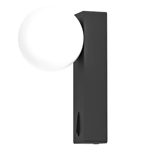 Ścienna kinkiet Boletta Parette Nero Switch OR85570 kula IP44 czarny