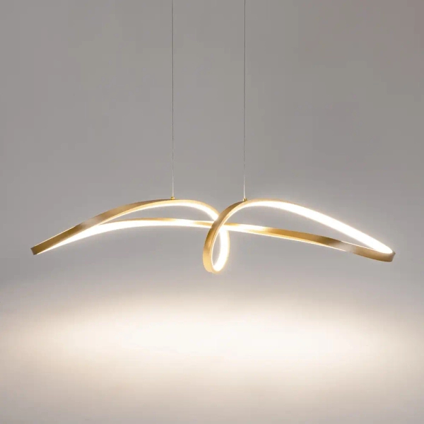 Zwisająca lampa do salonu Curve MOD156PL-L52G4K LED 42W 4000K mosiądz