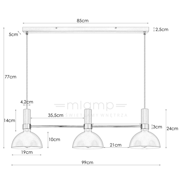 LAMPA wisząca LARRY 106855 Markslojd metalowa OPRAWA zwis kopuły belka chrom czarna