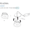 Lampa wpustowa do przedpokoju PLAZMA H0089 LED 13W 3000K IP54 metal biała