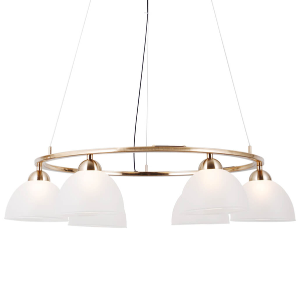 Wisząca lampa szklana Montiela PND-34374-6-HBR LED 180W 3000K złoty biały