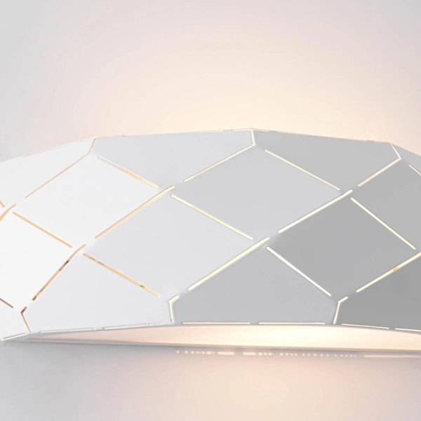 Kinkiet LAMPA ścienna REUS LP-8069/1W WH Light Prestige geometryczna OPRAWA półokrągła przyścienna biała