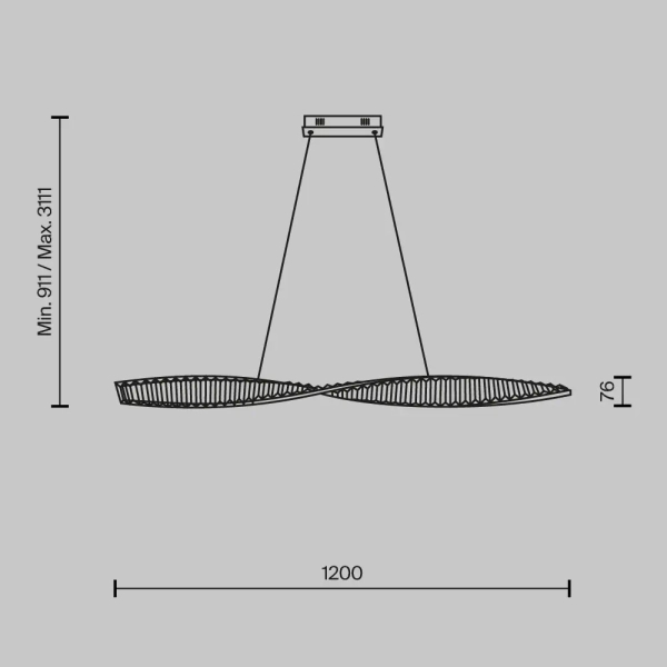 Żyrandol glamour Krone P097PL-L36BS3K LED 36W 3000K crystals mosiądz