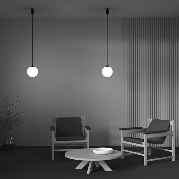 Zwisowa lampa kula Luna P039PL-5W3K-20-B Maytoni LED 5W 3000K biała czarna