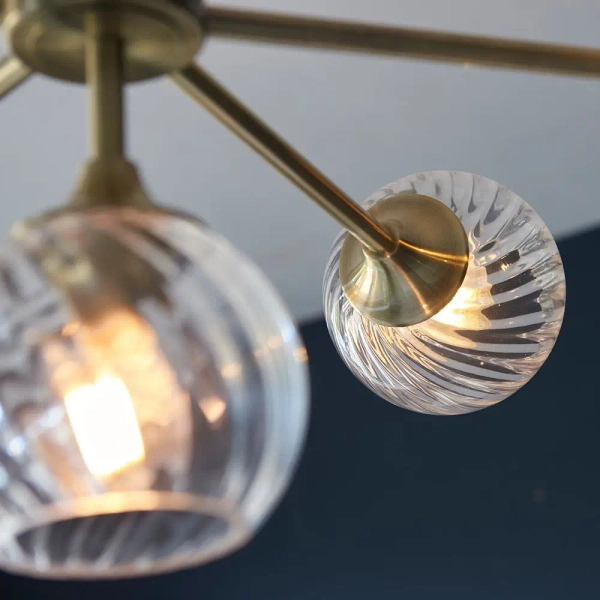 Kulista sufitowa lampa Allegra 103172 szklane kule mosiądz
