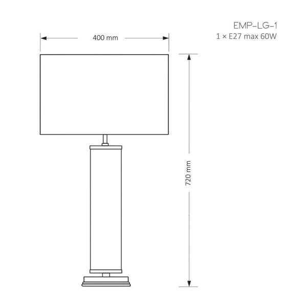 Nocna lampka z abażurem Empoli EMP-LG-1 (Z) czarna mosiądz