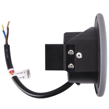 Okrągła LAMPA schodowa AZYL LED 03904 Ideus metalowa OPRAWA wpust LED 1,6W 4000K outdoor IP54 szary