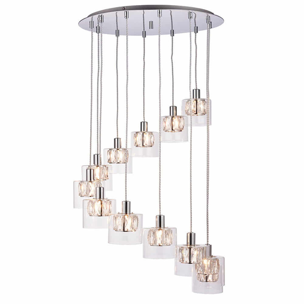 Sypialniana lampa wisząca Verina 76518 Endon transparentny chrom