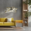 Nowoczesna lampa wisząca Lune LED 60W rings do salonu złote