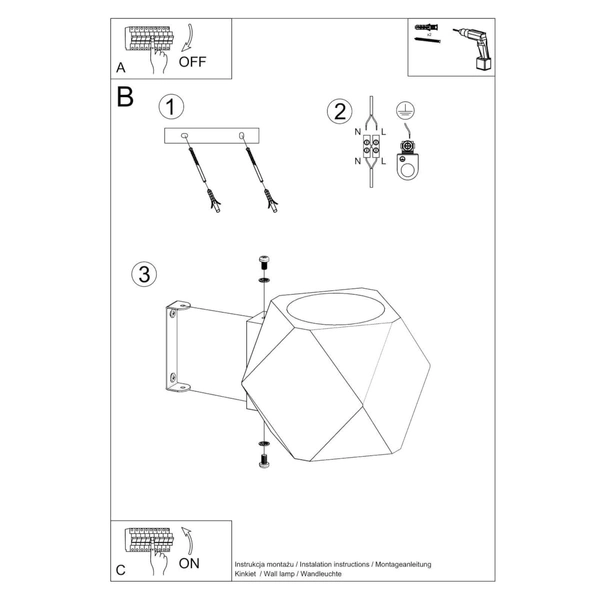 Drewniana lampa ścienna SL.1008 ekologiczny kinkiet do holu