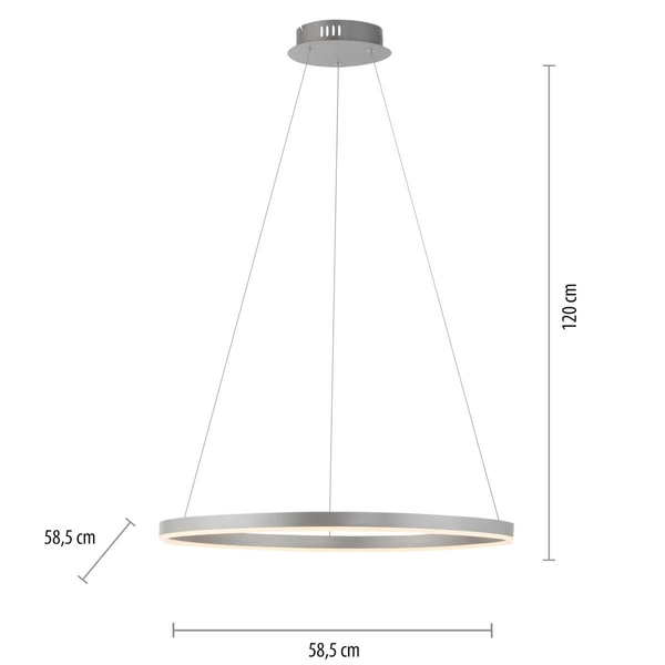 Zwisająca lampa RITUS 15394-95 Just Light LED 31,5W 3000K do salonu srebrna