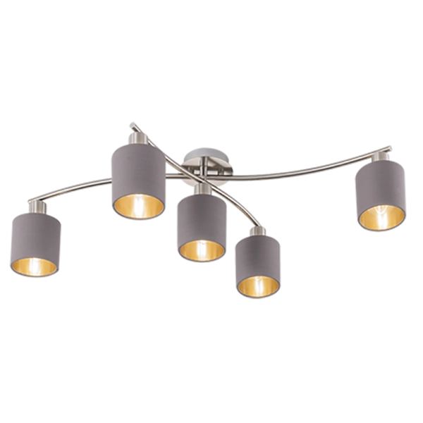 Sufitowa lampa abażurowa Garda szara do salonu nad stół nowoczesna