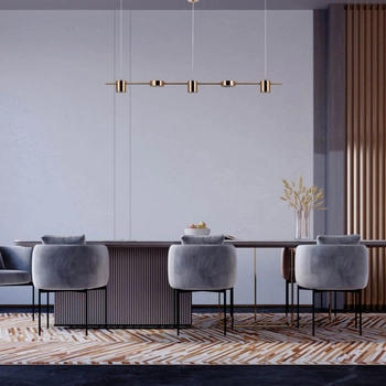 LAMPA sufitowa REMDAL PND-16374-5-COP-GD-4K Italux modernistyczna OPRAWA molekuły LED 30W 3000K metalowe sticks miedź