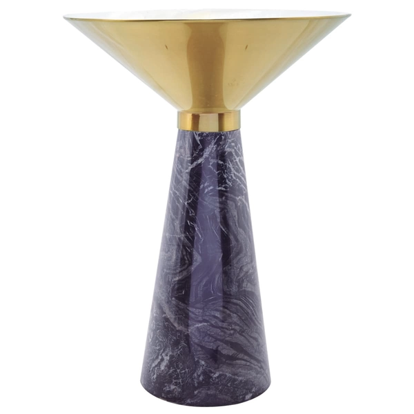 Marmurowy stolik kawowy VERO DP-FA8 black gold Step marmur stal mosiądz czarny