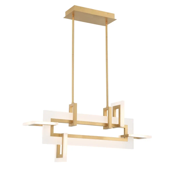 Lampa wisząca prostokątna Inizio QN-INIZIO-LP-S-BG LED 46W 3000K złoty