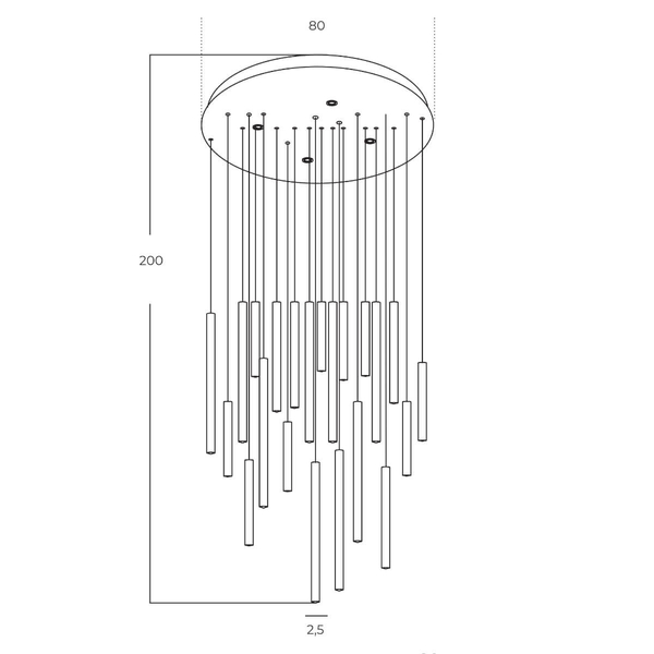Lampa wielopunktowa zwisająca ILIOS AZ5748 Azzardo LED 160W 3000K złota