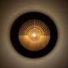 Skandynawska ścienna lampa Lunar Wood 11013 okrągła drewniana brązowy