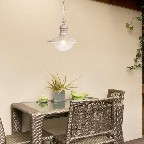 Zewnętrzna LAMPA wisząca OSLO 8740 Rabalux tarasowa OPRAWA loftowy ZWIS industrialny na łańcuchu IP44 antyczna biel