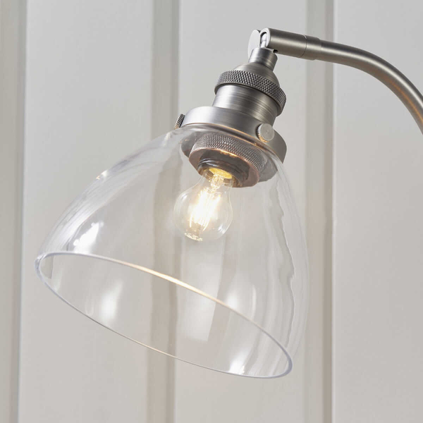 Stojąca lampka klasyczna Hansen 91740 Endon srebrna przezroczysta
