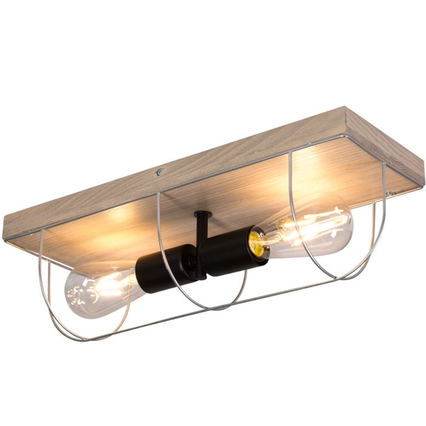 Industrialna lampa sufitowa NETUNO 92073257 retro druciana srebrna