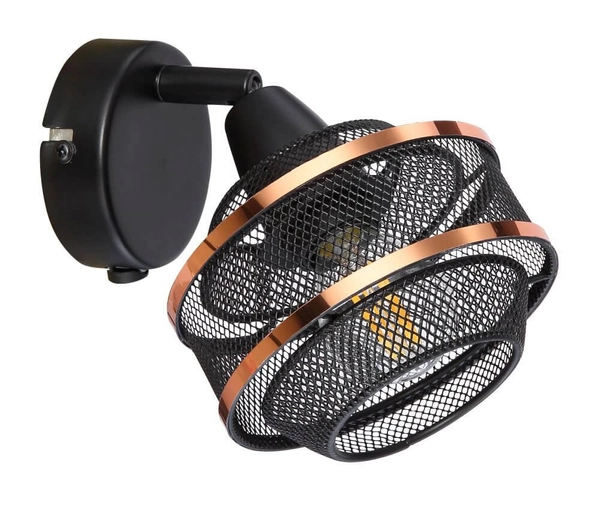 Ażurowy kinkiet Bellona 54020-1 do sypialni czarny złoty