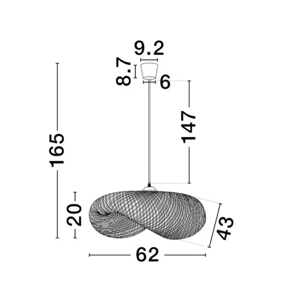 Ekologiczna lampa wisząca NULVERO LE45365 z bambusa naturalna