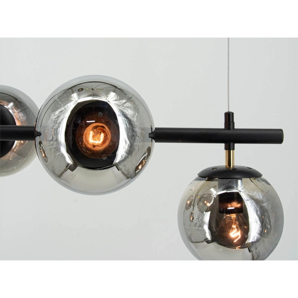 Loftowa zwisowa lampa Vega 3403/4 BL TR kulista szklana czarna