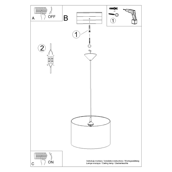 Lampa wisząca do pokoju dziecięcego CAT SL.1419 z abażurem kolorowa