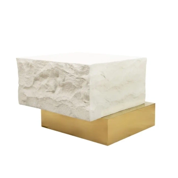 Stolik kawowy GILDA MM001501100381 beżowy złoty metalowy 61cm