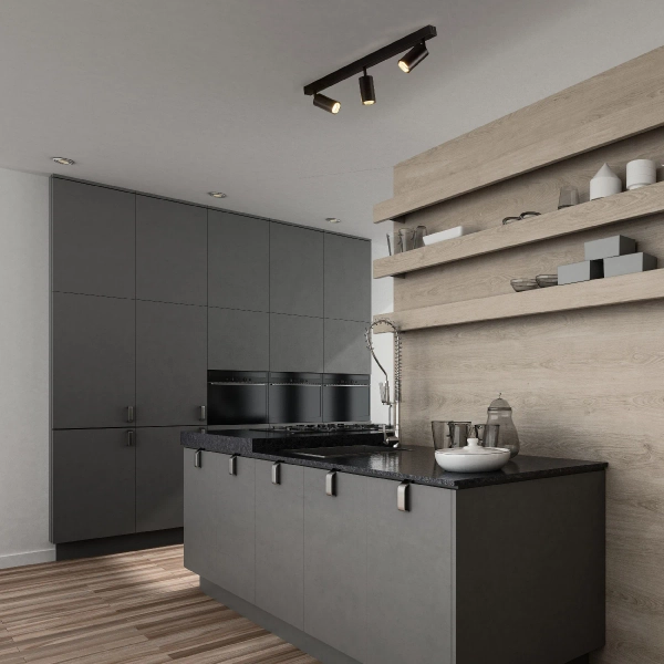 Potrójna lampa sufitowa Amis 10634 tubki do salonu czarne złote