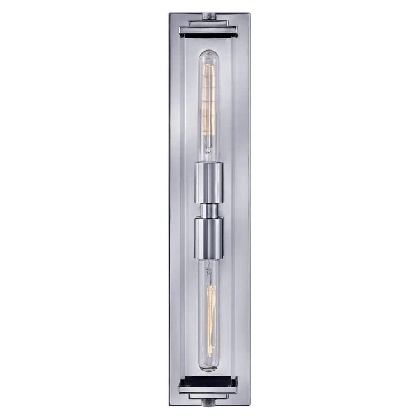 Podłużny kinkiet do łazienki Henri QN-HENRI-WB2-PC szklany IP44 chrom