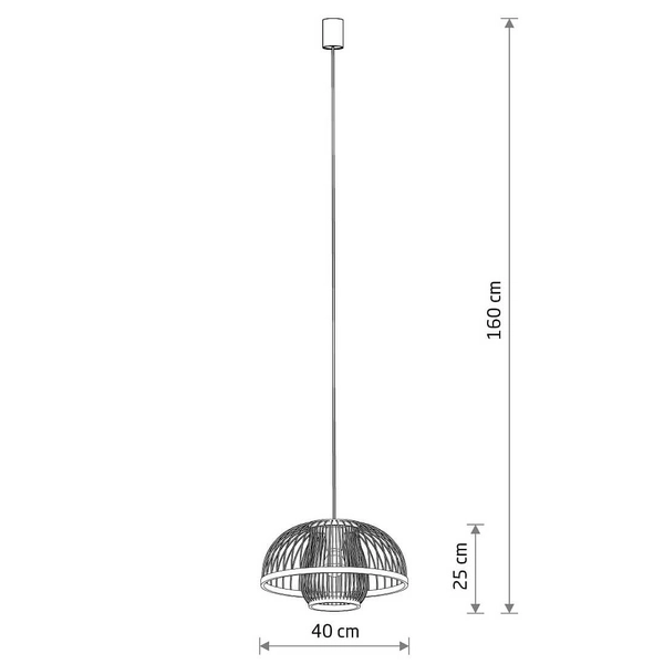 Lampa zwisająca Krabi 11158 japandi bambusowa miska cage metalowa biała