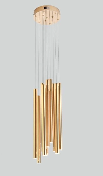 LAMPA wisząca ORGANIC P0265D Maxlight metalowa OPRAWA tuby LED 10W 3000K zwis sople złote