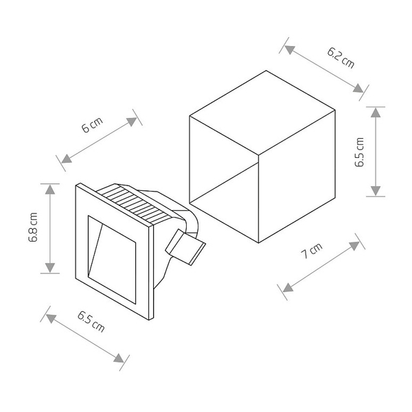 Oprawa schodowa STEP 6908 kwadratowy wpust LED 3W 3000K biały