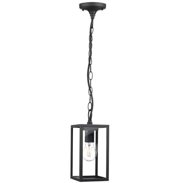 Zewnętrzna LAMPA wisząca MALMO 309211 Polux ogrodowa OPRAWA na łańcuchu ZWIS klatka outdoor IP44 grafitowa przezroczysta