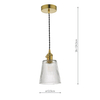 Plisowana lampa wisząca szklana Hadano HAD0140-05 Dar Lighting przezroczysta mosiądz