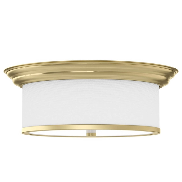 Plafon z materiału Famburo okrągła lampa przysufitowa złota