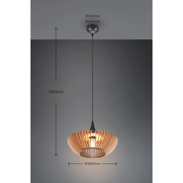 Lampa wisząca nad stół COLINO 315900142 drewniany antracyt
