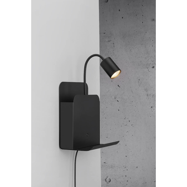 Regulowana lampa ścienna Roomi 2112551003 metalowa czarna