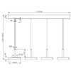 Wisząca lampa na listwie CELESTE 354910465 Trio LED 28W 3000K biały brązowy