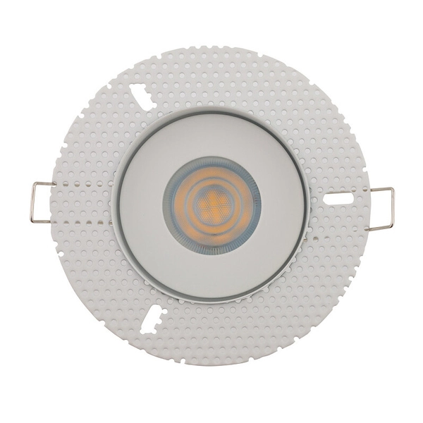 Podtynkowa lampa metalowa Echo 8371 okrągły wpust biały do kuchni