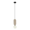 Okrągła lampa wisząca Lorenzo PND-59815-1-BG filcowa biały beżowy
