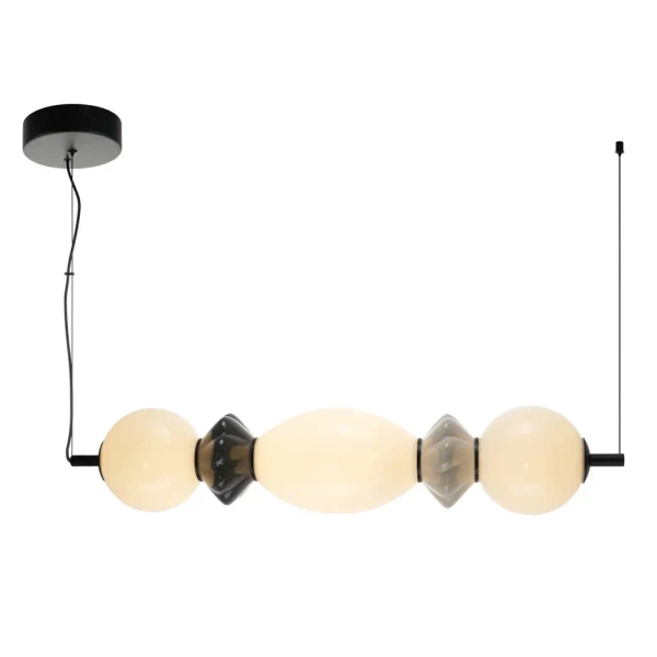 Designerski żyrandol Balos PND-94921-3A-BK LED 14W 3000K szary czarny