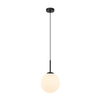 Wisząca lampa kula Deore PND-5578-1S-BK Italux metal szkło czarny biały