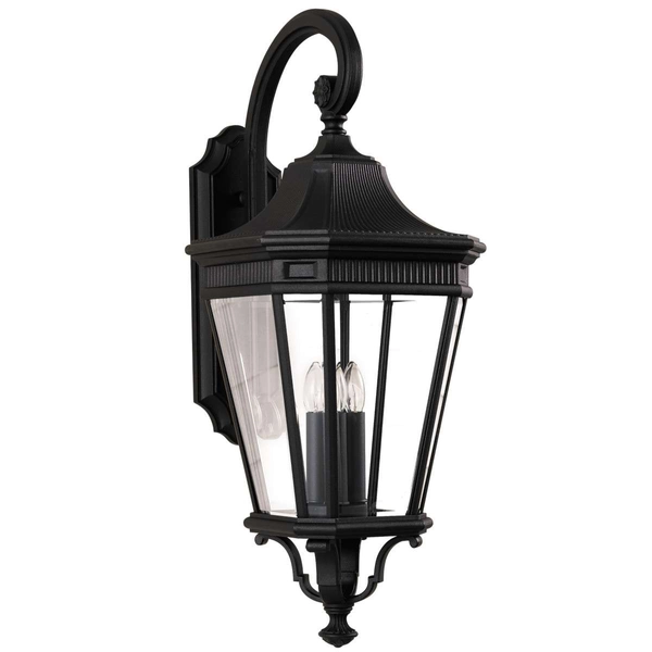 Zewnętrzna LAMPA ścienna Cotswold FE-COTSLN2-L-BK Elstead FEISS ogrodowa OPRAWA elewacyjna outdoor IP44 czarna przezroczysta