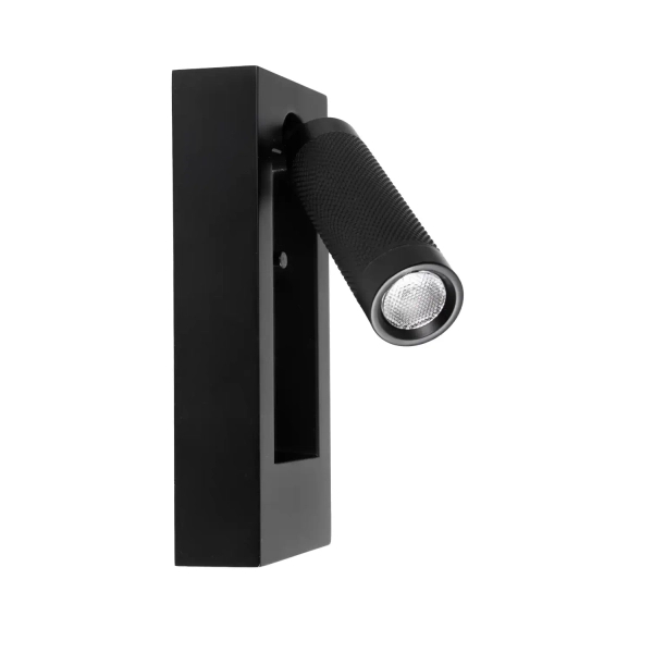 Regulowany ścienny kinkiet CORE czarny W0430 LED 3W 3000K tubka